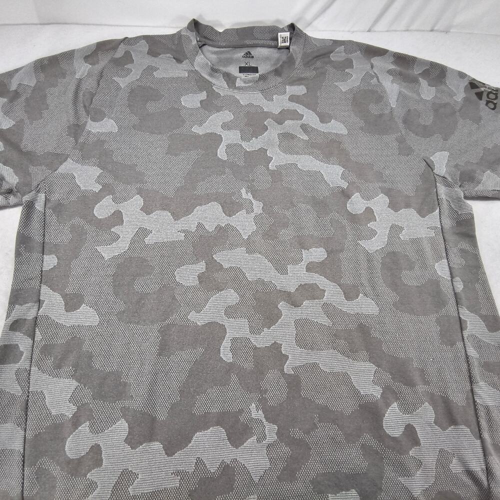 Adidas Casual Crew Neck Short Sleeve Graphic T Shirt Mens Size XL Gray Camo